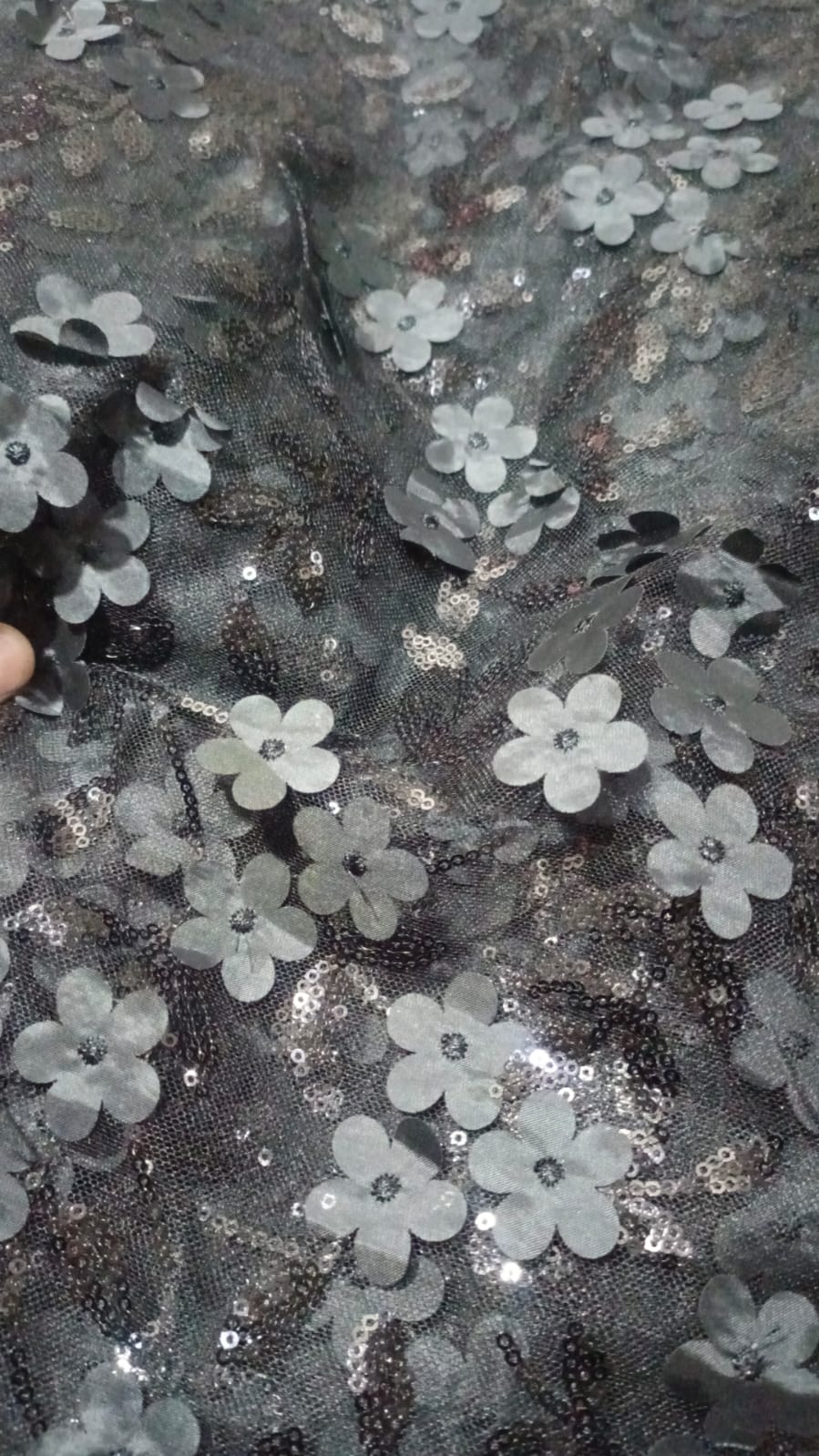 3D net with sequence work Net Shirt – Luxury Unstitched Party Wear Fabric