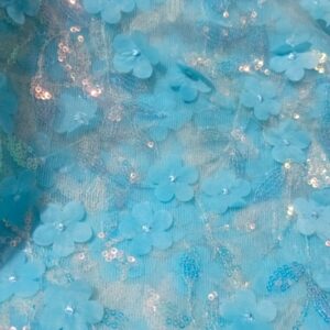 3D net with sequence work Net Shirt – Luxury Unstitched Party Wear Fabric