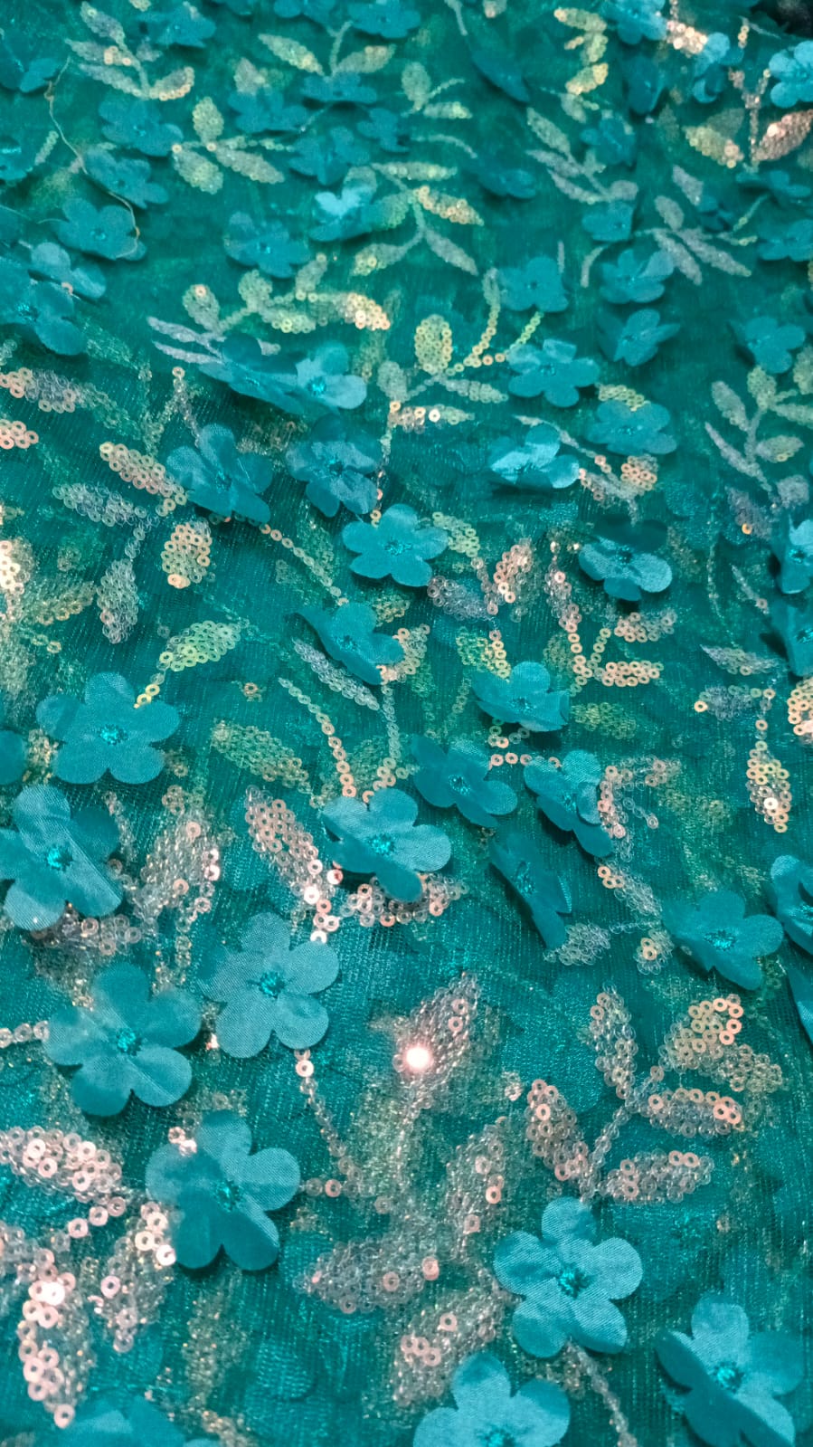 3D net with sequence work Net Shirt – Luxury Unstitched Party Wear Fabric