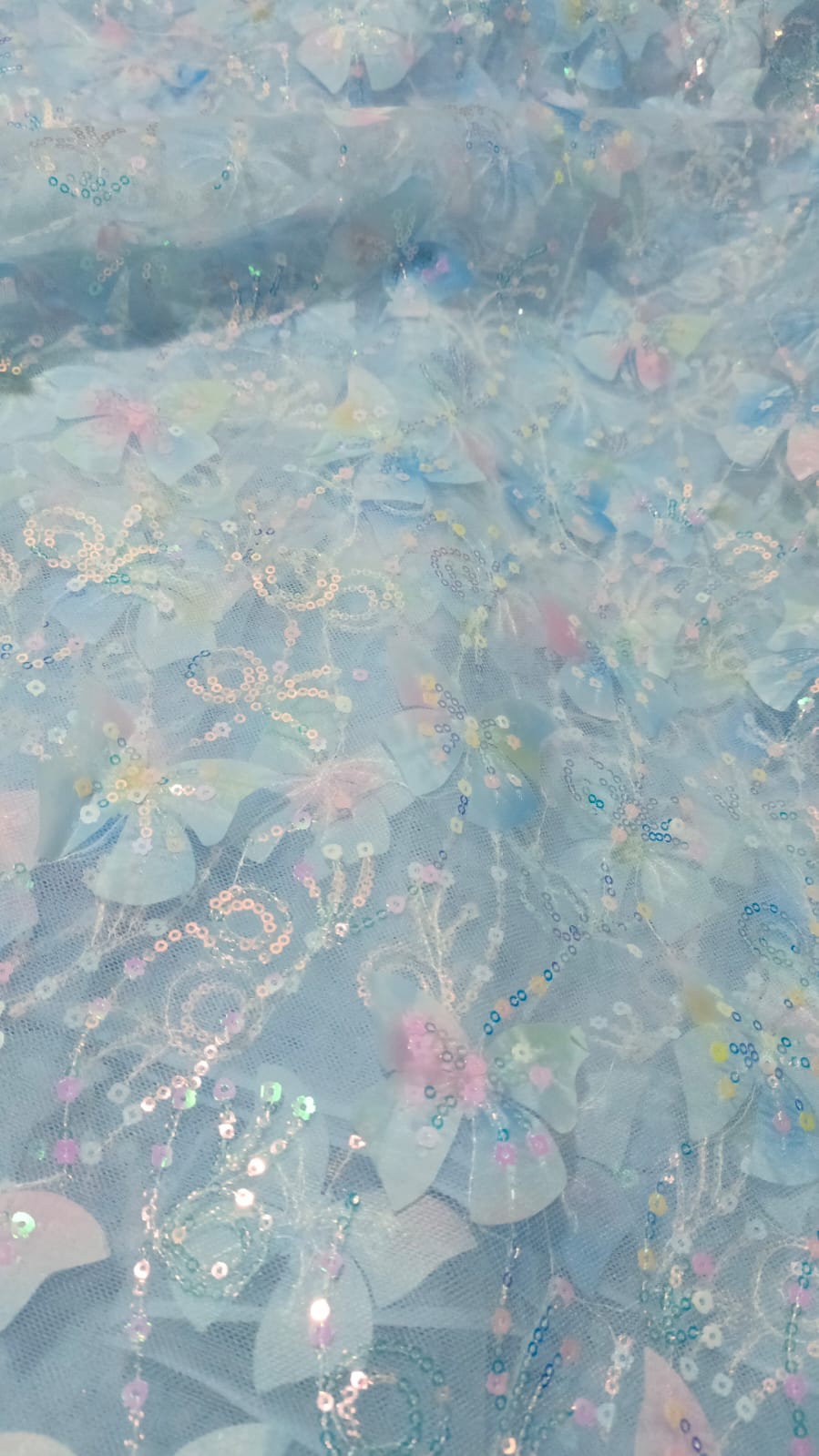 3D net with sequence work Net Shirt – Luxury Unstitched Party Wear Fabric.