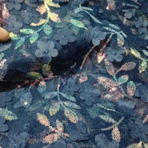 3D net with sequence work Net Shirt – Luxury Unstitched Party Wear Fabric