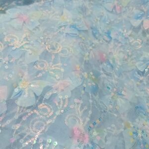 3D net with sequence work Net Shirt – Luxury Unstitched Party Wear Fabric.