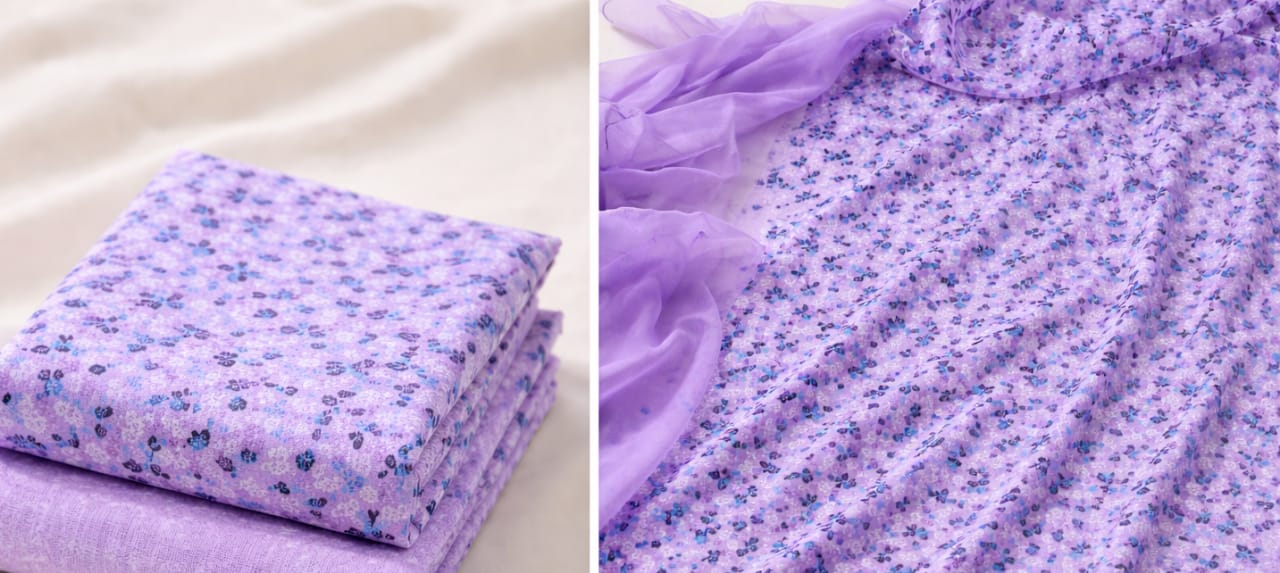 Stone Linen Printed Unstitched Suit – Lightweight & Breathable Fabric - Image 2