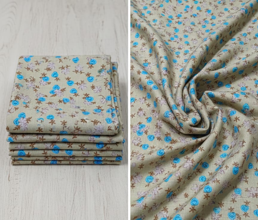 Stone Linen Printed Unstitched Suit – Lightweight & Breathable Fabric - Image 2